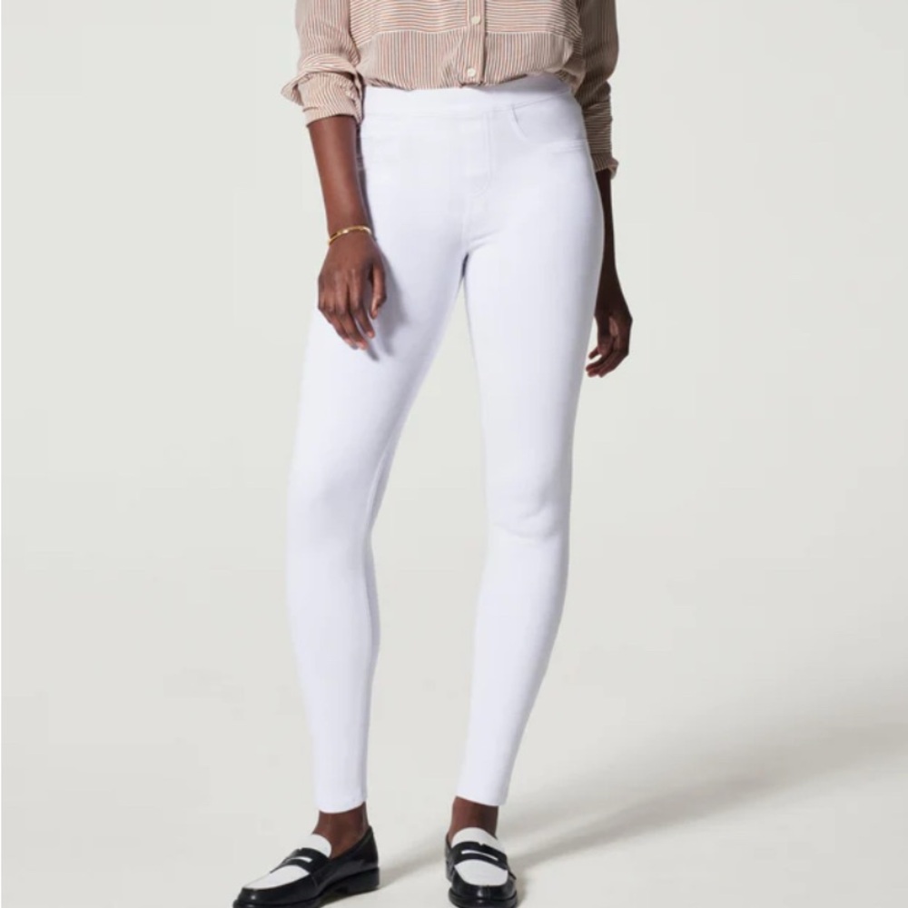 Spanx Jean-ish leggings. White. Size large.
